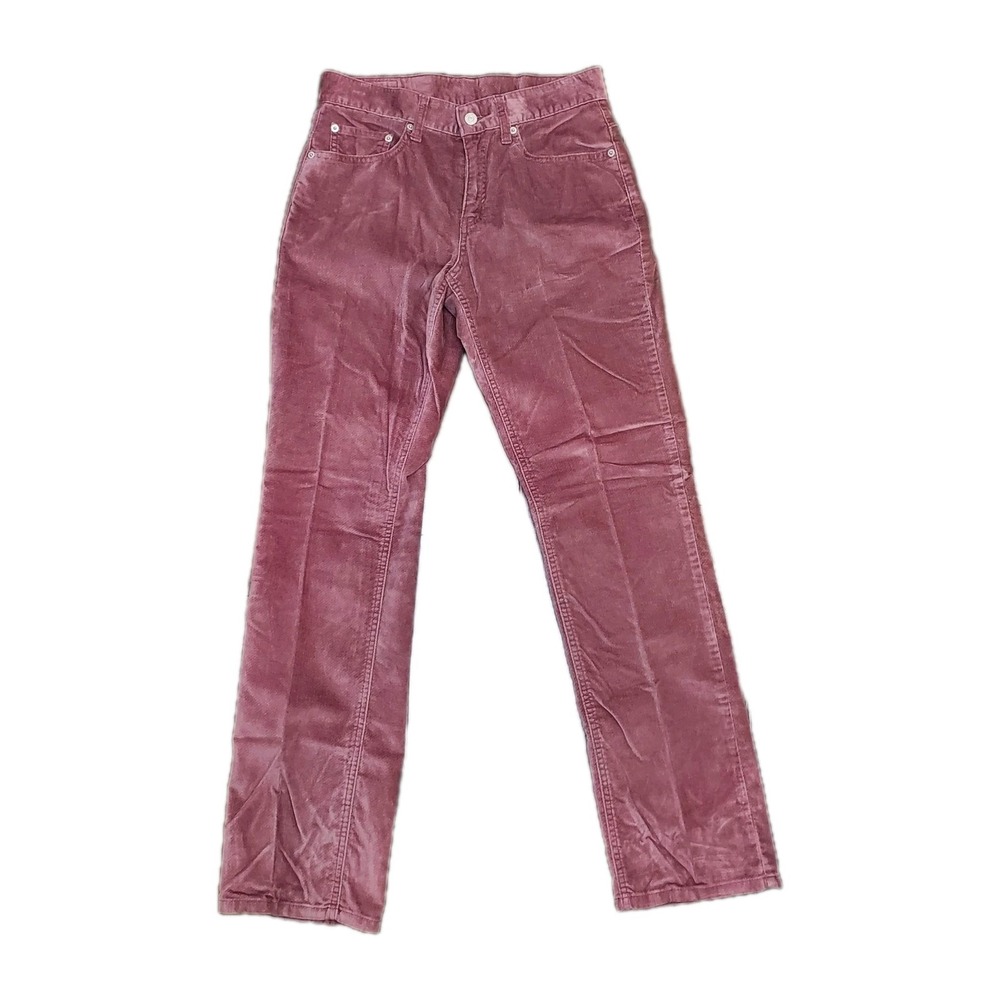 Vintage Levis 505 Pants Womens Sz6 Plum Red Lower Rise Straight Leg Velvet Retro